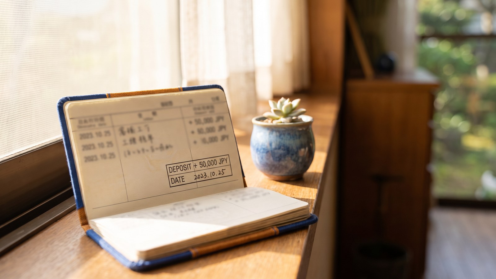 還付の入金を確認する通帳