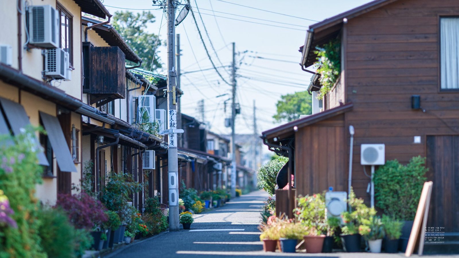借地の住宅が並ぶ街並み